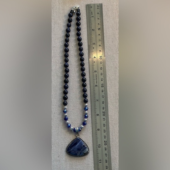 20-1/2 inch Blue Goldstone bead necklace NWOT - Picture 11 of 15